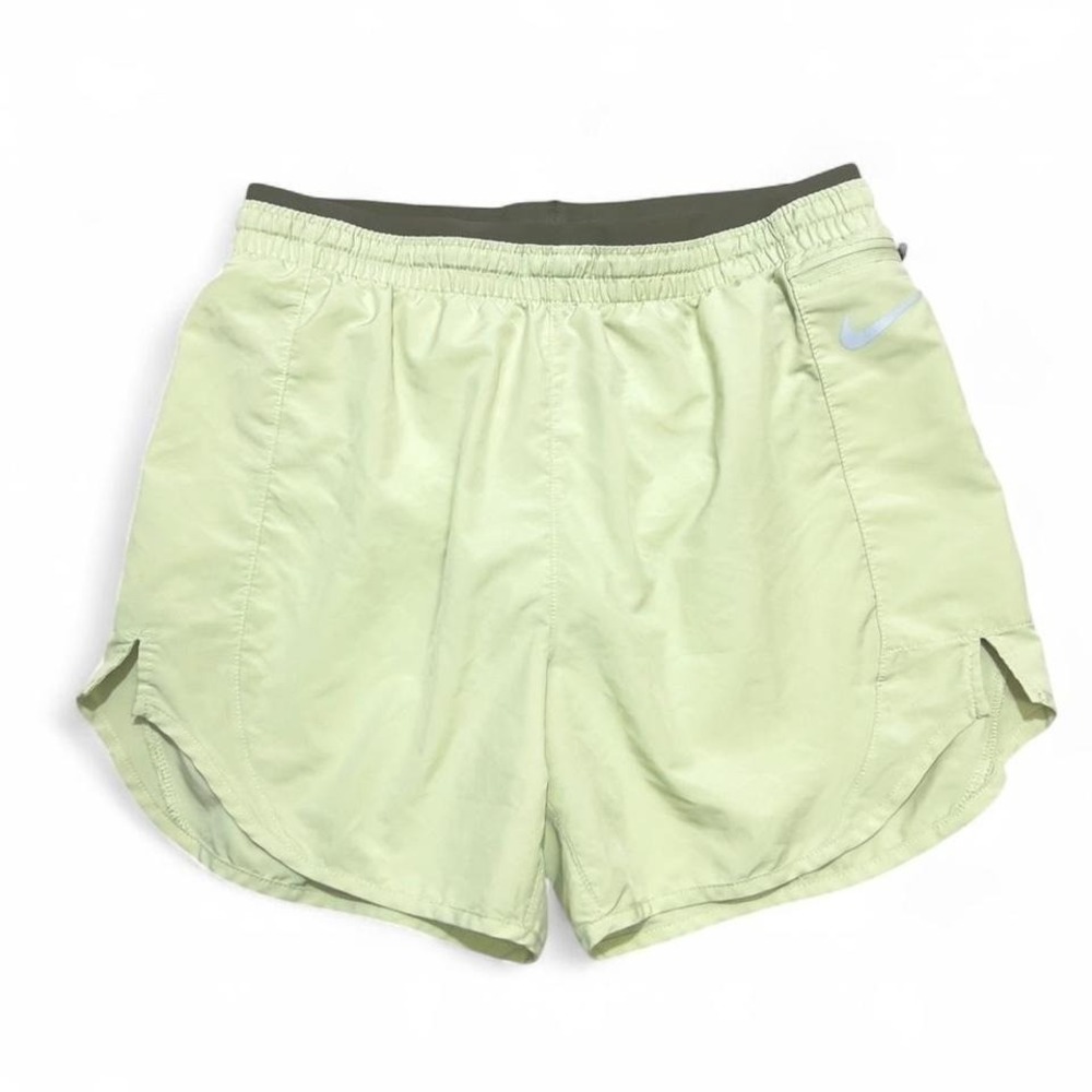 Nike Men's Running Shorts Size Small Lime Green Lined Zipper Pocket 5"‎ Inseam